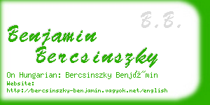 benjamin bercsinszky business card